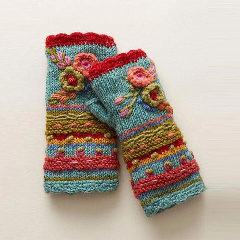 Gloves Warm Flower Knit - Image 5