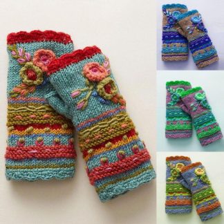 Gloves Warm Flower Knit