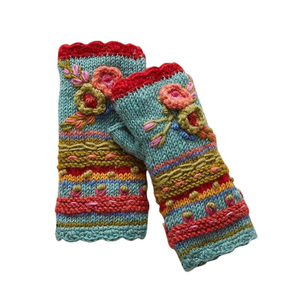 Gloves Warm Flower Knit - Image 3